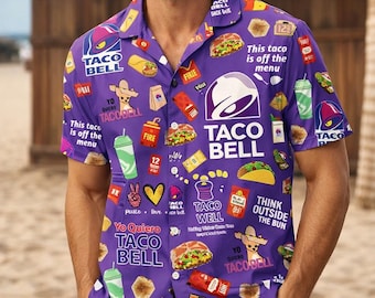 Taco Bell Hawaii Shirt, Fast Food Hawaiian Shirt, Taco Bell Sauce Aloha Shirt, Mexican Food Shirt For Men Women