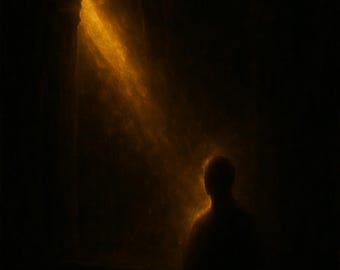 Het eerste licht: gotische gouden muurkunst | Donkere luxe digitale download | Shadows & Gold-collectie