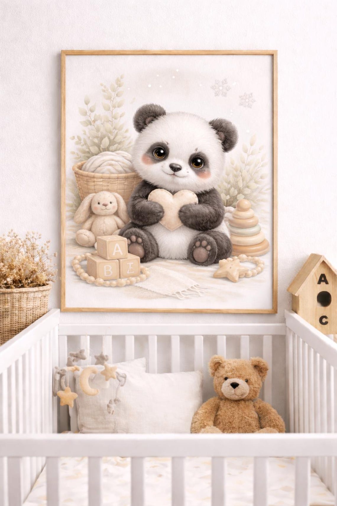 Baby Panda Nursery Wall Art Mockup — Cute Animal Printable Display ...