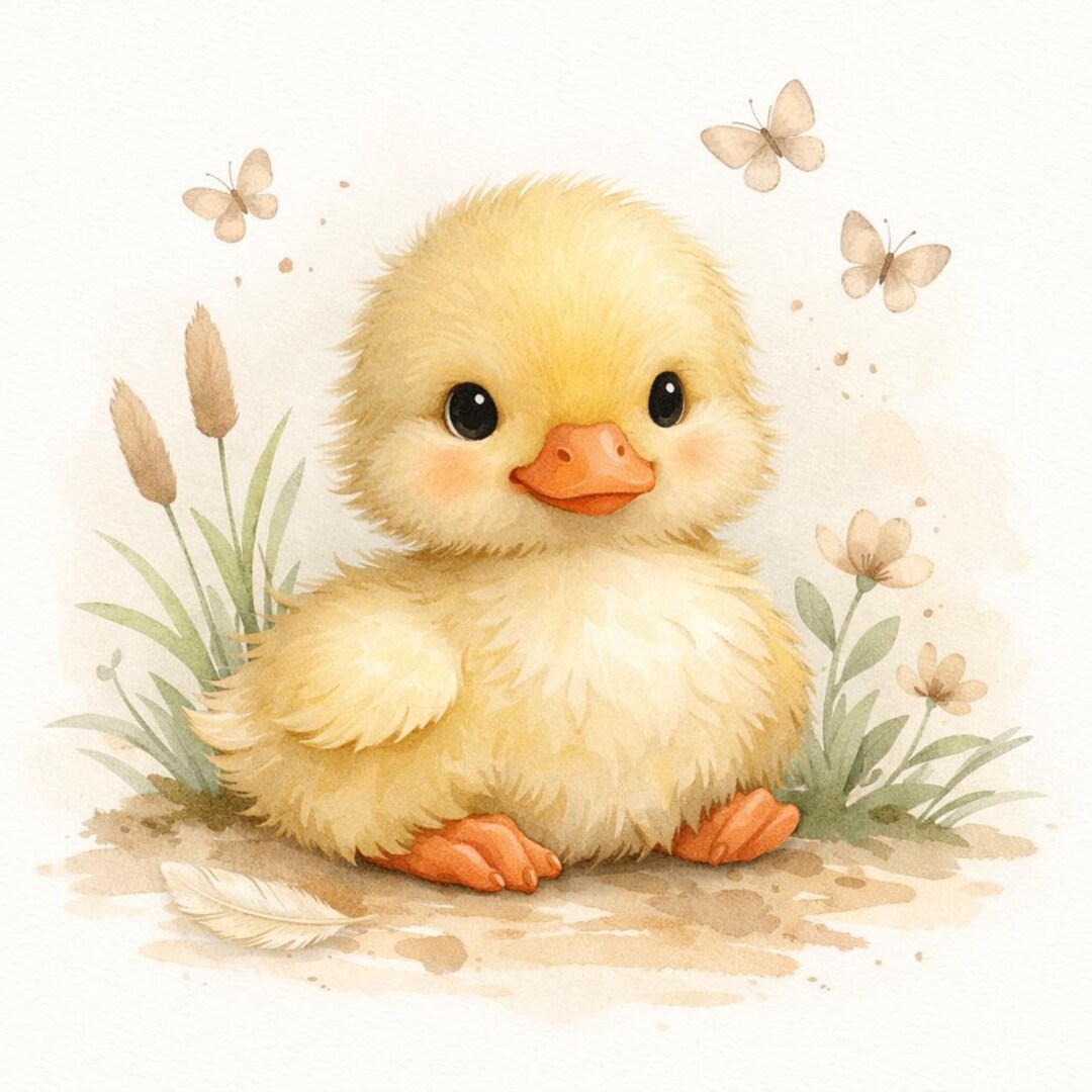 Baby Duck Nursery Wall Art Printable, Cute Duckling Nursery Decor, Farm ...