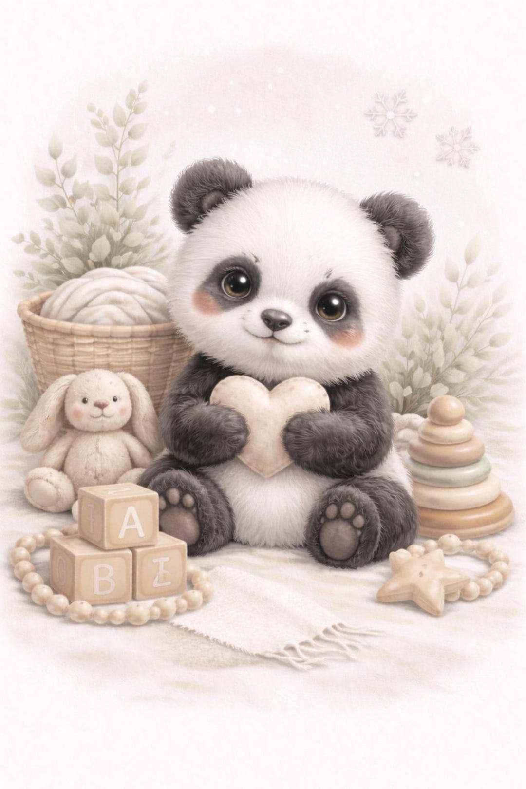 Baby Panda Nursery Wall Art Mockup — Cute Animal Printable Display ...
