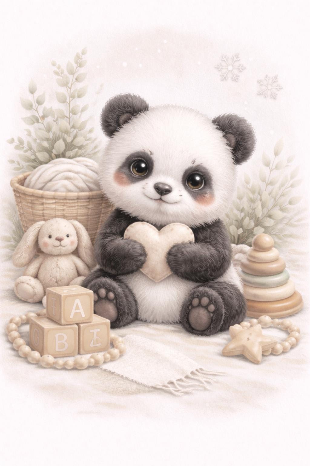 Baby Panda Nursery Wall Art Mockup — Cute Animal Printable Display ...