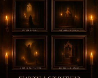 Kunstprints van gotische kathedralen | Donkere luxe wanddecoratie (digitale download)