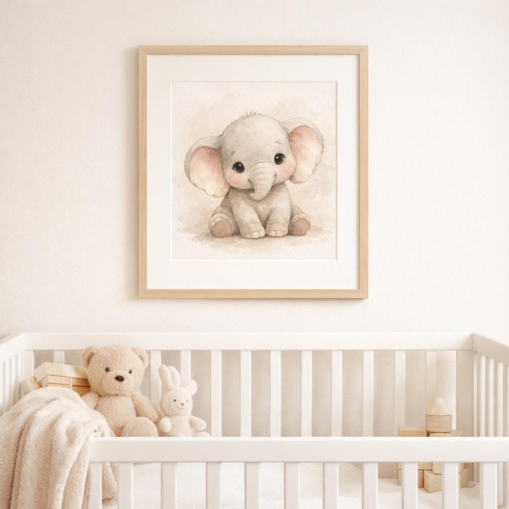 Elephant Nursery Wall Art Printable | Safari Baby Animal Decor ...