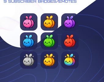 9 Cute Bumble Bee Subscriber Badges | Bumblebee Badge Emote for Twitch
