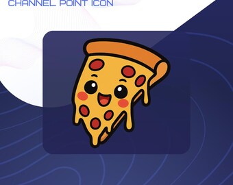 Kawaii Pizza Twitch Channel Point Icon | Cute Pizza Badge Digital Download
