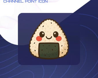 Kawaii Onigiri Twitch Channel Point Icon | Cute Sushi Badge Emote Digital Download