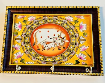 Pichwai Cow Key Hanger: Traditional Indian Art Return Gift