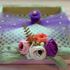 Decorated Wooden Gift Hamper - Floral  Gifting Plate