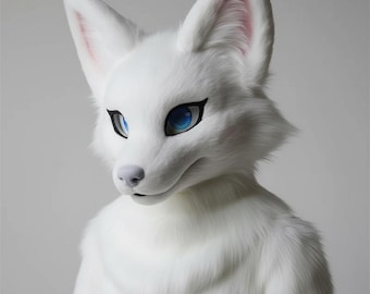 Cuello de piel sintética · Pieza de pecho para cosplay y fursuit