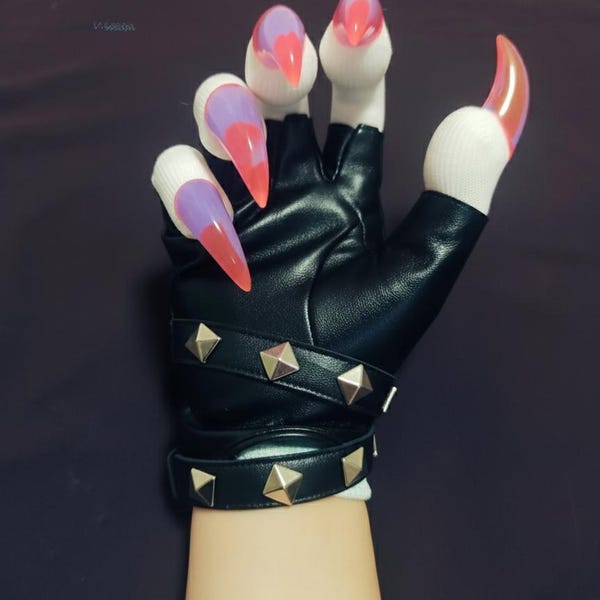 Harige klauwhandschoenen • Kunstleren poten, cosplaykostuum