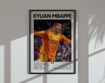 Kylian Mbappe Madrid Framed Display Gift With Reproduced Digital