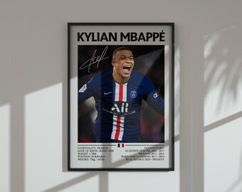 Kylian Mbappe Framed Display Gift With Reproduced Digital