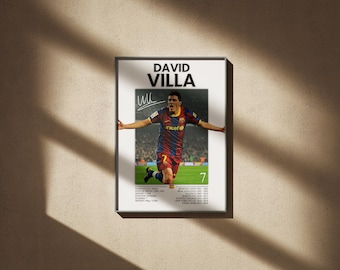 ダビド・ビジャ直筆サイン入りバルセロナ2011-12 サッカーシャツ
