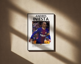 Andres Iniesta Fußball Poster - Fußball Wand Kunst Digitaler Download