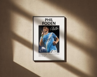 Phil Foden Poster – Manchester City Football Star Art, Digital Download