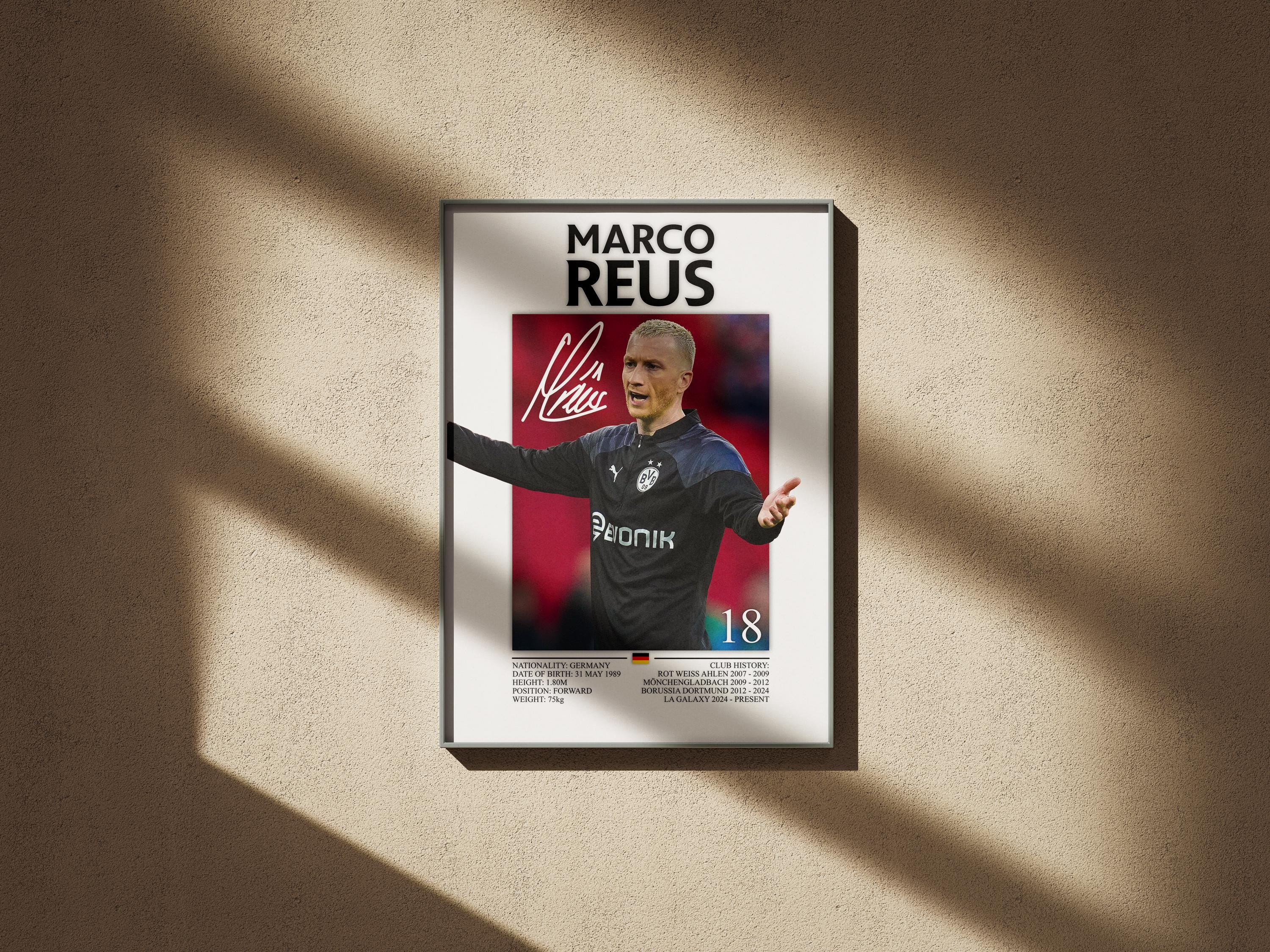 Poster Marco Reus - Affiche Football Dortmund BVB - Art Mural Fan