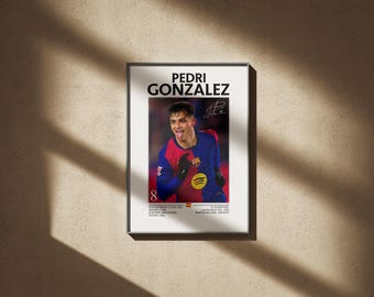 Pedri Gonzalez Poster – Barcelona Football Star Art, Sports Print