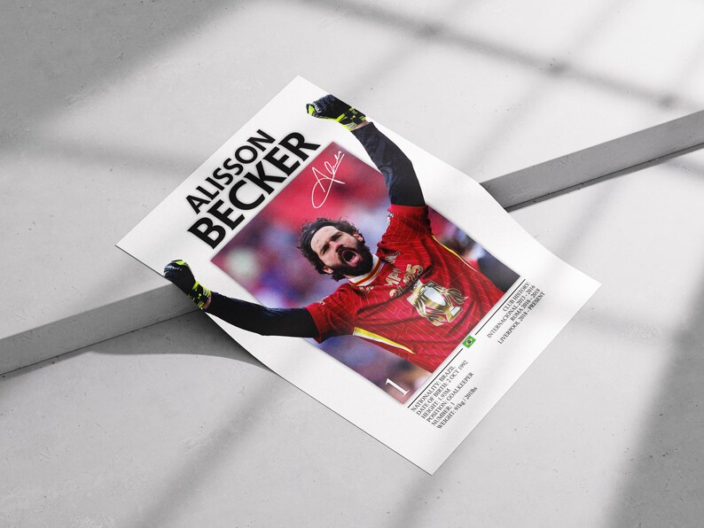 Alisson Becker Poster – Liverpool Football Star Art, Digital Download ...