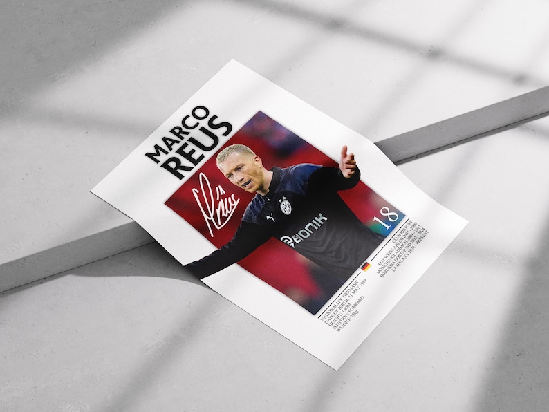 Marco Reus Poster – Borussia Dortmund Football Star Art, Sports Print ...