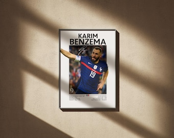 Plakat Karima Benzemy: Gwiazda francuskiej piłki nożnej, ikona Realu Madryt