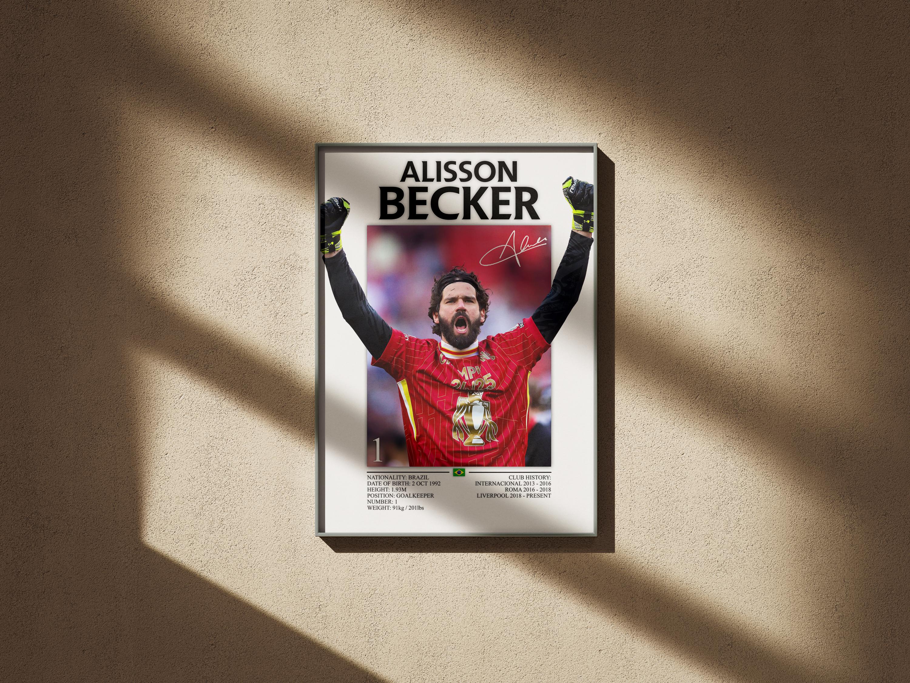 Alisson Becker Poster – Liverpool Football Star Art, Digital Download ...