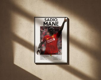 Sadio Mane Football Poster – Soccer Wall Art Print