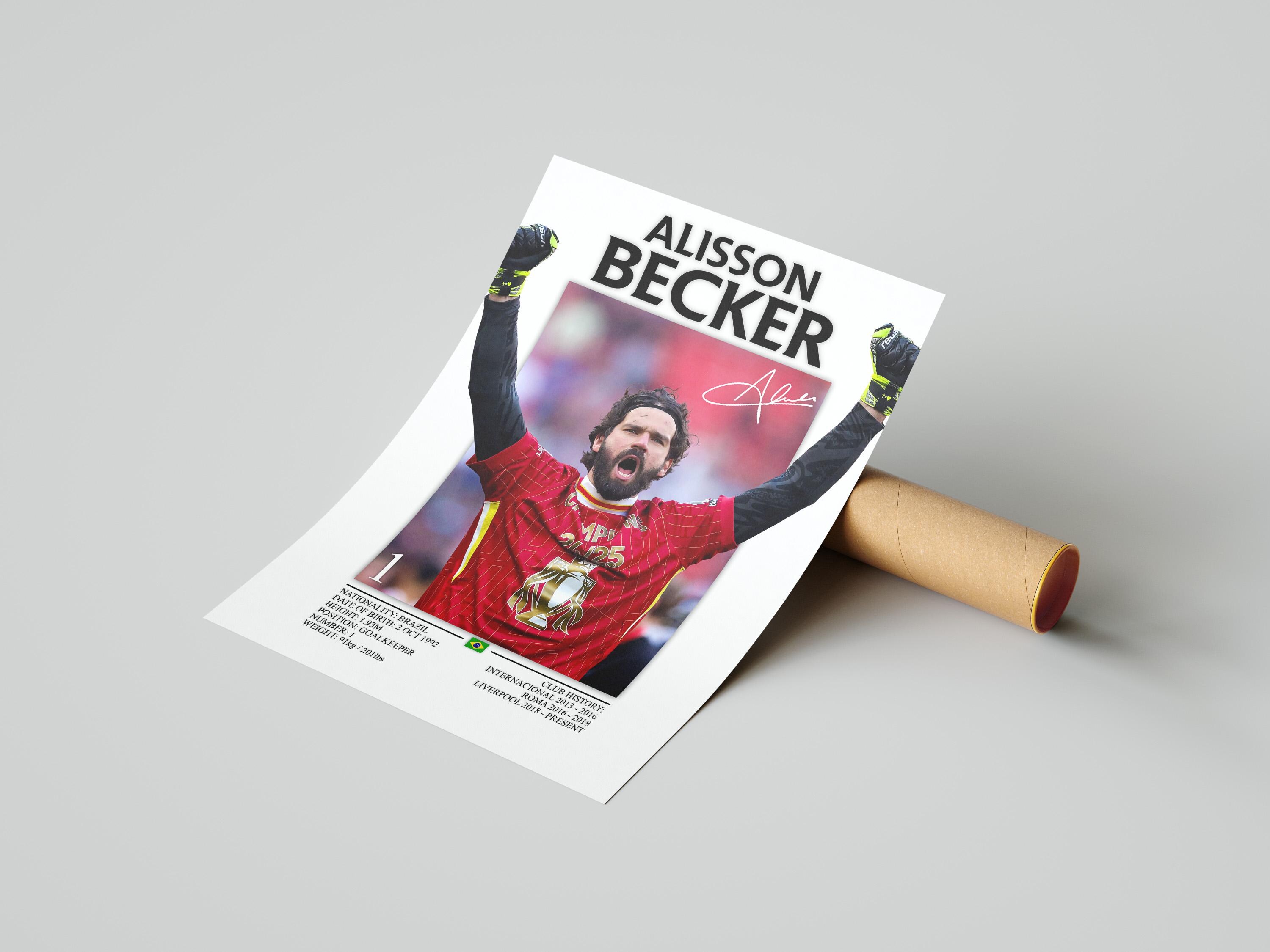 Alisson Becker Poster – Liverpool Football Star Art, Digital Download ...