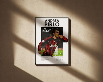 Andrea Pirlo Football Poster – Soccer Wall Art Digital Download