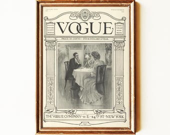 Timeless Vintage Vogue Art | Antique Fashion Magazine Cover Print | Classic Dressing Room Decor | Historic Wall Artwork