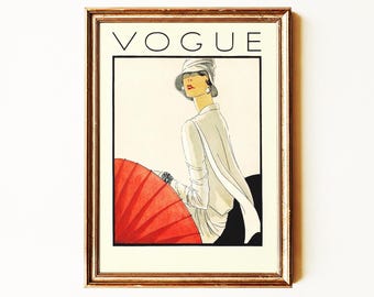 Timeless Vogue Poster Print | Vintage Fashion Wall Art | Elegant Minimal Illustration | Chic Feminine Decor