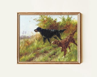 Timeless English Setter Dog Painting | Vintage Hunting Dog Art | Sporting Dog Wall Decor | Antique Bird Dog Print | Mailed Artwork