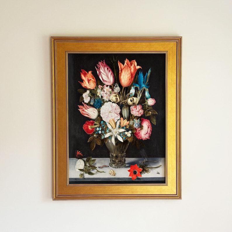 Tulip Bouquet Art Print — Vintage Dutch Floral Still Life Painting ...