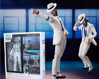 Michael Jackson BJD Action Figure – Smooth Criminal Moonwalk Pose | King of Pop Collector Model Toy | MJ Articulated Figure Gift