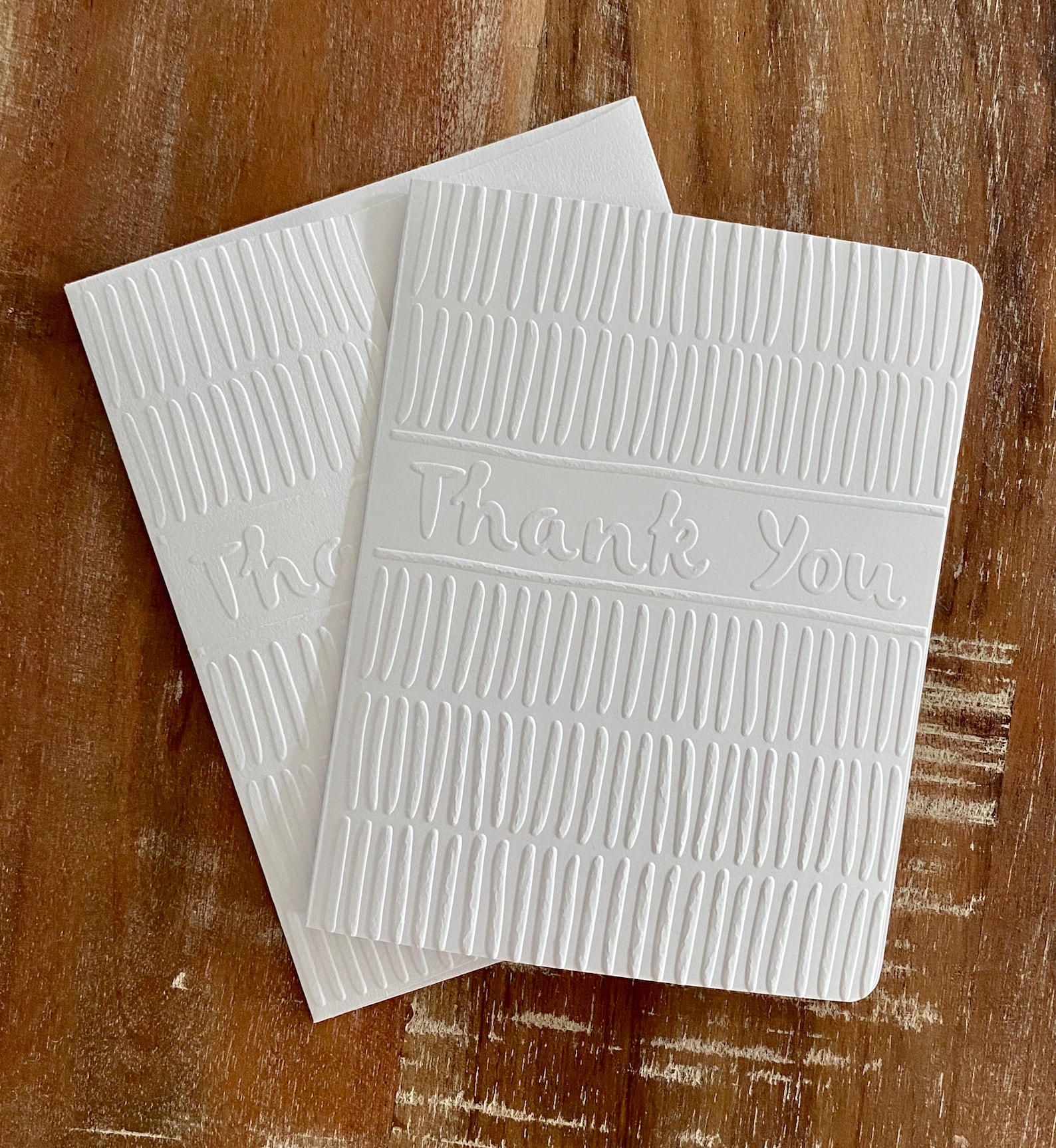 Embossed Thank You Note Cards Set of 6 Etsy