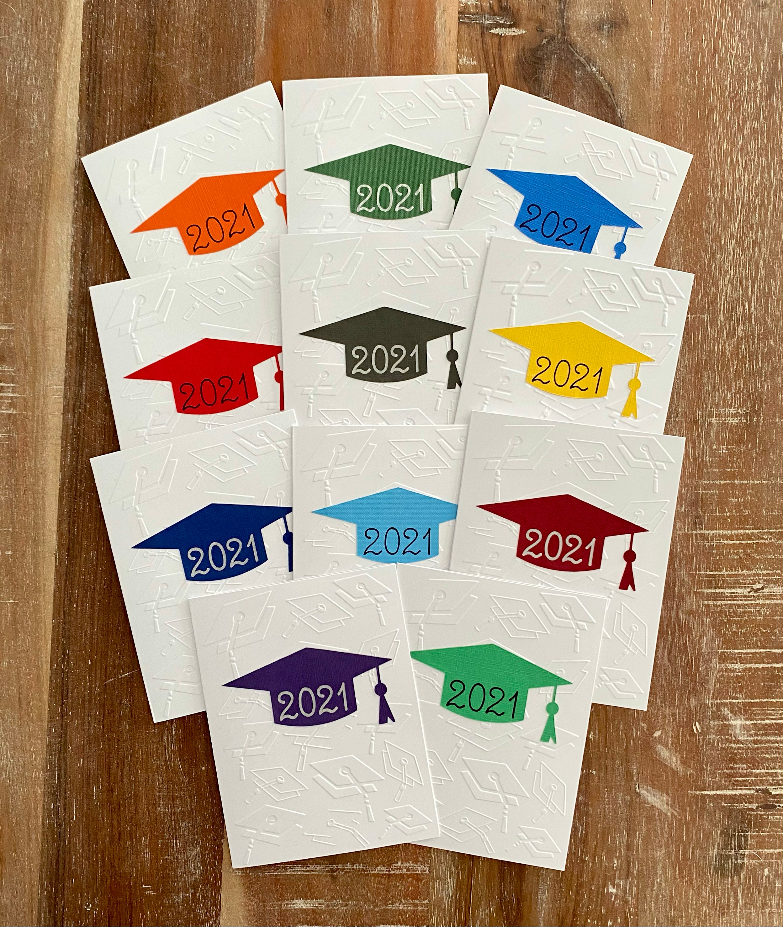 Embossed 2021 Graduation Cards - Set of 6