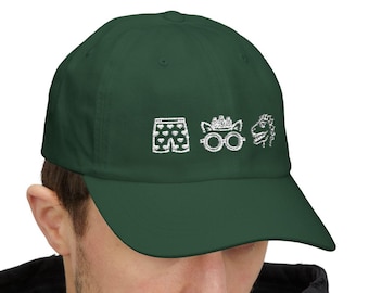 Dungeon Crawler Carl Embroidered Hat • Carl's Heart Boxers, Princess Donut, and Mongo Baseball Cap • Hand-designed • No AI