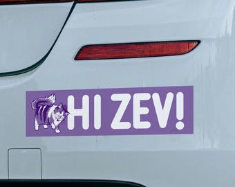 Hi Zev! Bumper Sticker (Purple) • Dungeon Crawler Carl Decal for Book Lovers • Princess Donut Sticker • Hand-designed • No AI