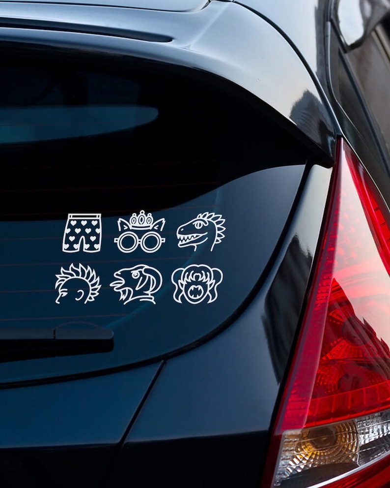 Dungeon Crawler Carl Car Decal • Carl's Heart Boxers, Princess Donut, Mongo, Katia, Prepotente, Samantha Stickers • Hand-designed • No AI All 6 stickers
