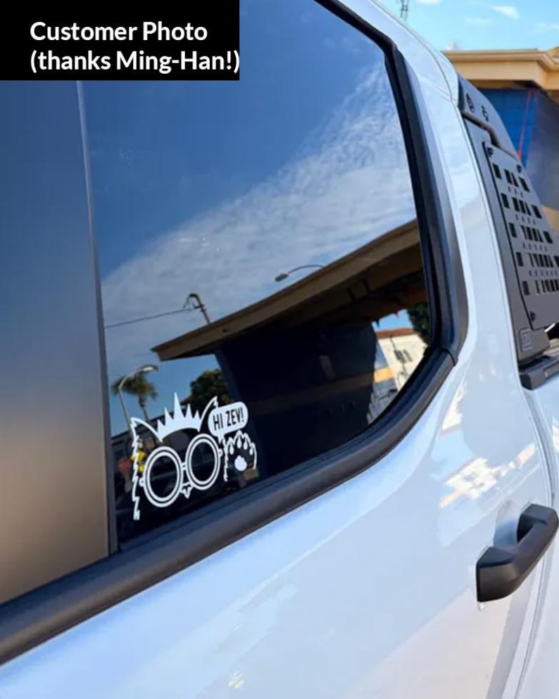 Princess Donut Window Decal • Dungeon Crawler Carl Car Decal • White Outline Bumper Sticker • Hand-drawn • No AI image 9
