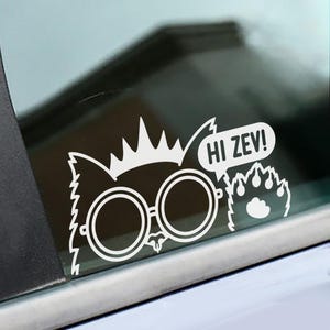Princess Donut Window Decal • Dungeon Crawler Carl Car Decal • White Outline Bumper Sticker • Hand-drawn • No AI image 2