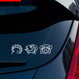 Dungeon Crawler Carl Car Decal • Carl's Heart Boxers, Princess Donut, Mongo, Katia, Prepotente, Samantha Stickers • Hand-designed • No AI Set B (3 stickers)