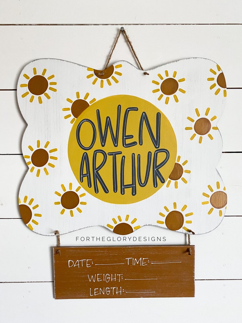 Hospital Door Hanger for Boys // Sunshine // Sun Decor // Etsy