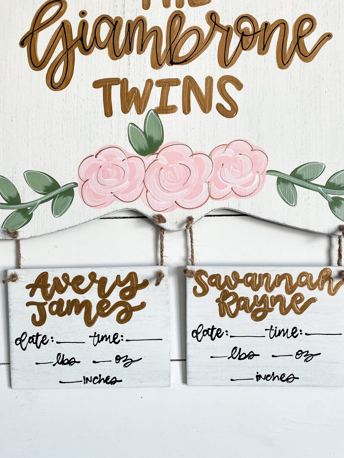 Hospital Door Hanger for Twins // Twins Nursery Name Sign // Etsy