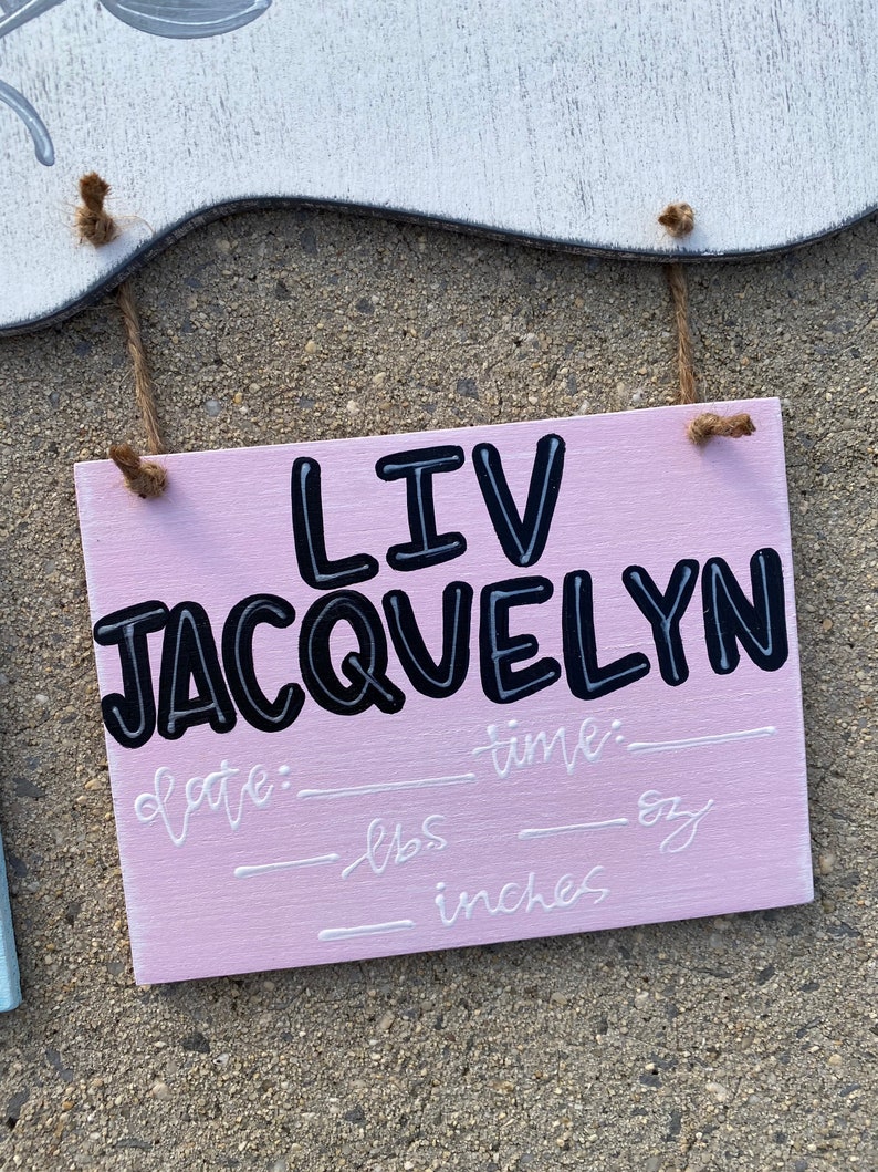 Hospital door hanger for twins // twin nursery decor // pink Etsy