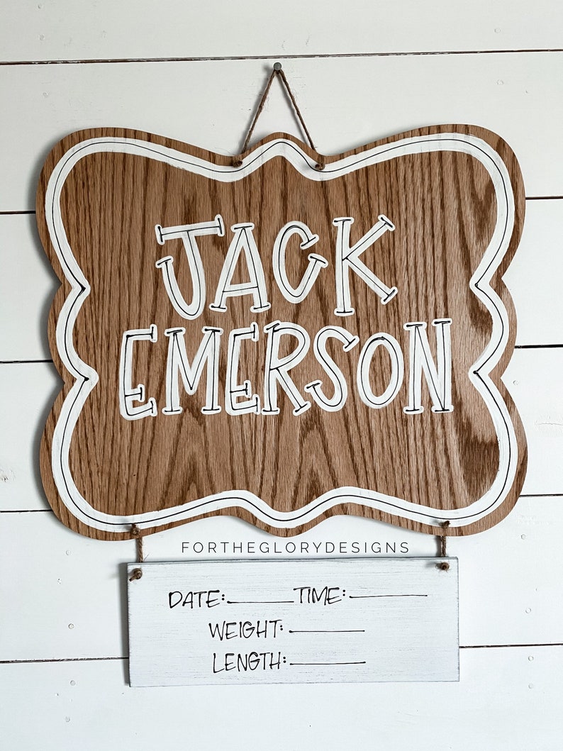 Rustic Hospital Door Hanger for Boys // Dark Stained White Etsy
