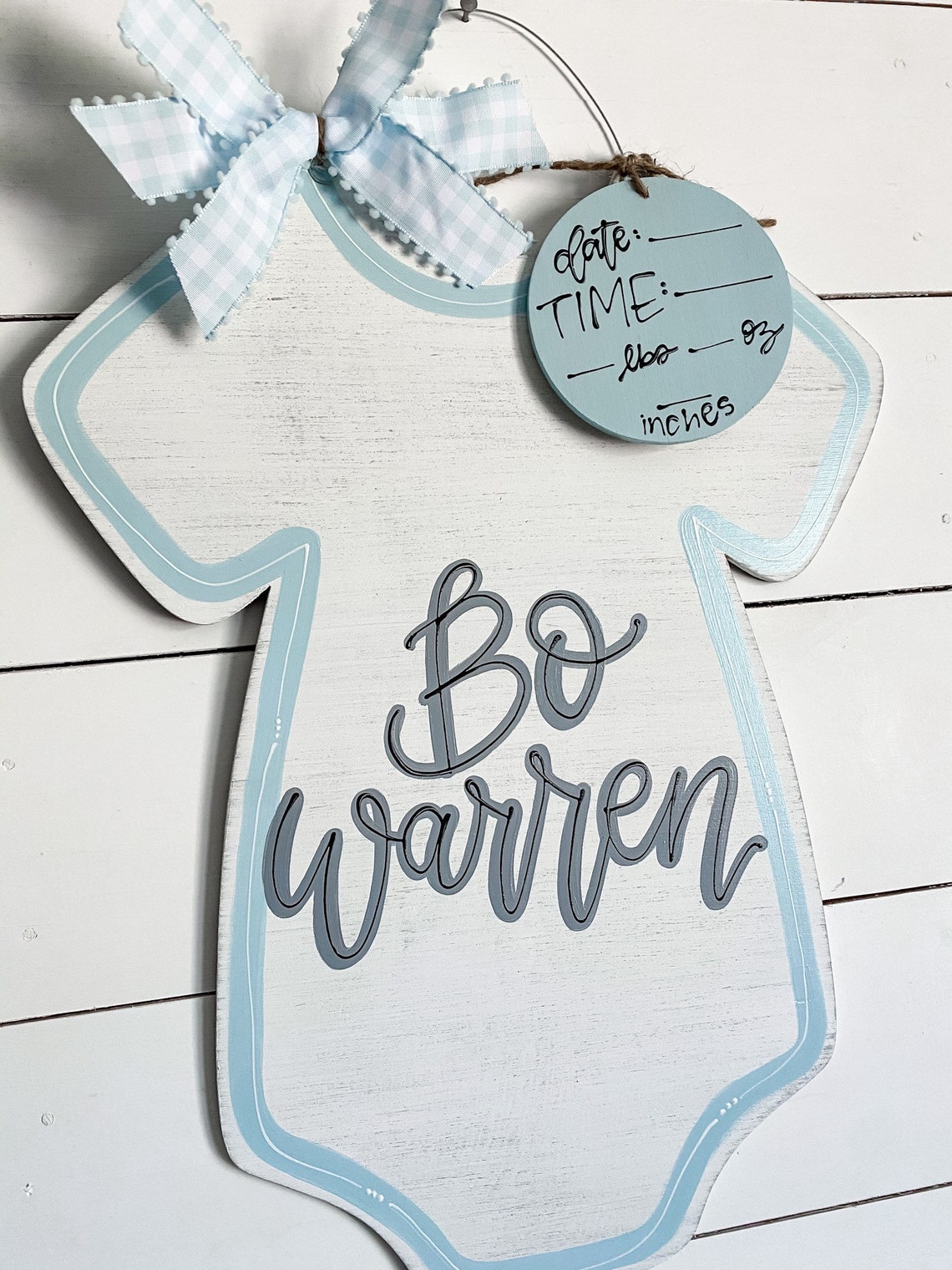 Hospital Door Hanger for Boys // Baby Blue Onesie // Onesie Etsy