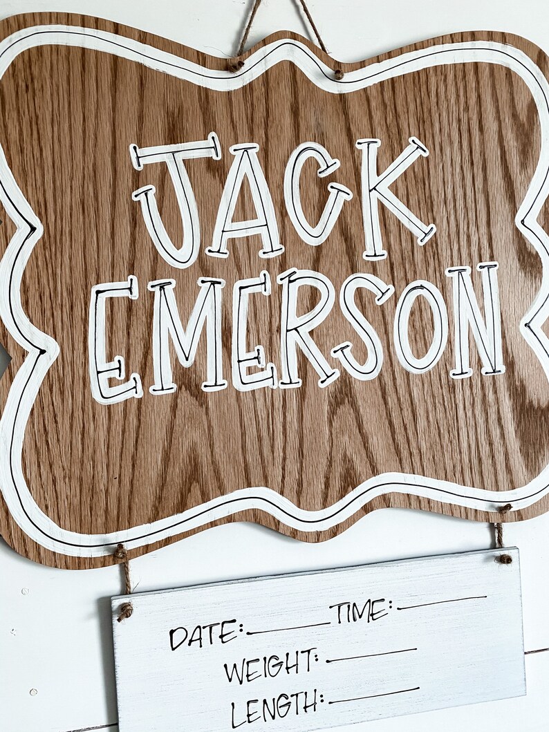 Rustic Hospital Door Hanger for Boys // Dark Stained White Etsy