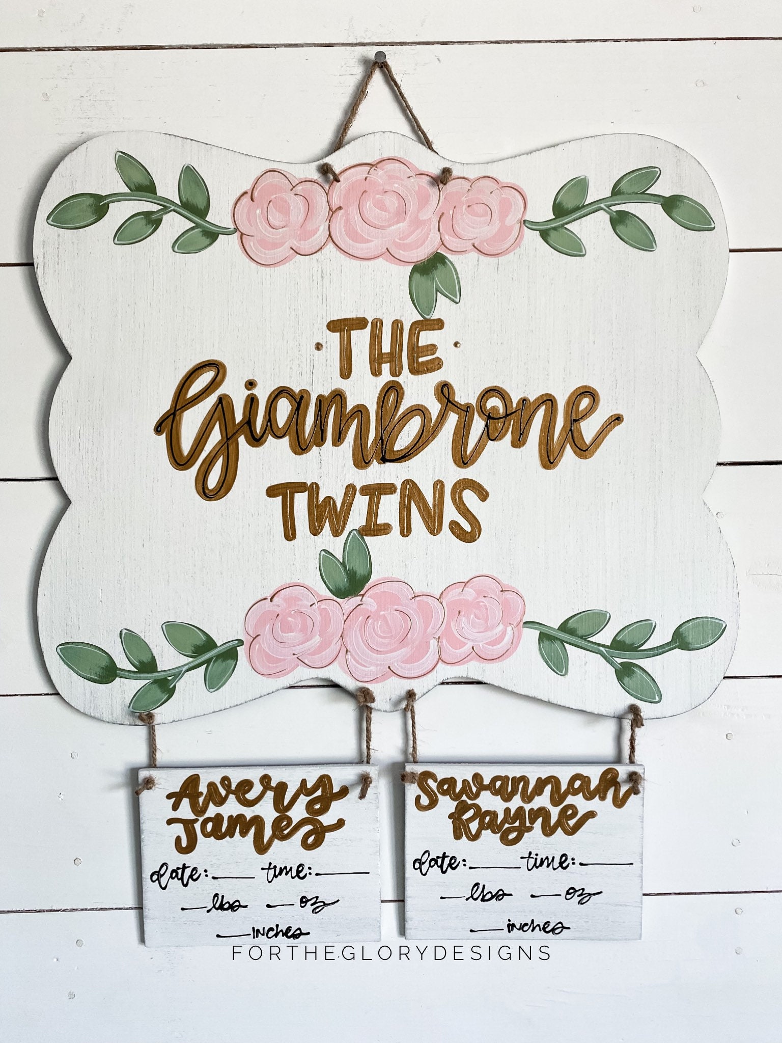 Hospital Door Hanger for Twins // Twins Nursery Name Sign // Etsy