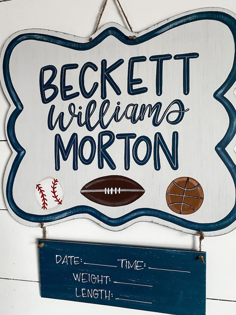 Hospital Door Hanger for Boys // Sports Theme // Baseball Etsy